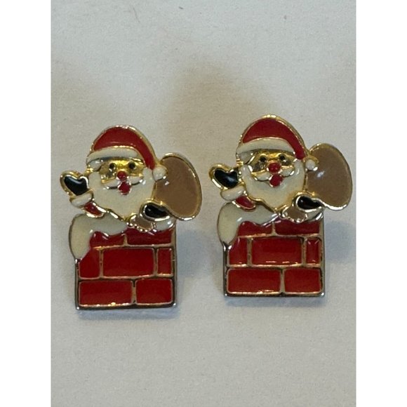 AIM Christmas Earrings Santa Chimney with Presents Bag Holidays Fashion Jewelry - Picture 8 of 8